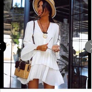 Zara top tunic dress pleated small